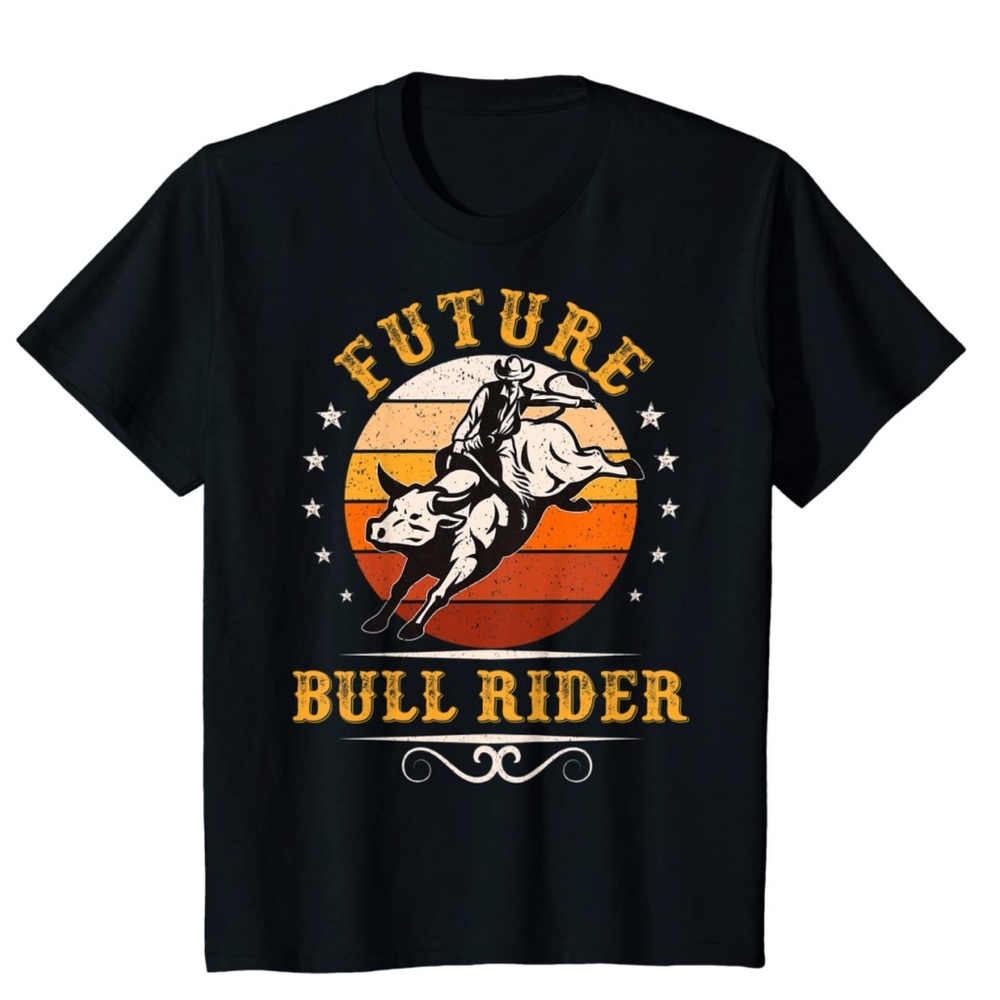 Future Bull Rider Shirt- Western, Rodeo, hoedown themed. Size S or 6/7/8